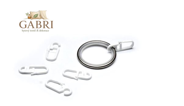 Bílý háček (16/19/25mm) ke kovovým kroužkům 100ks