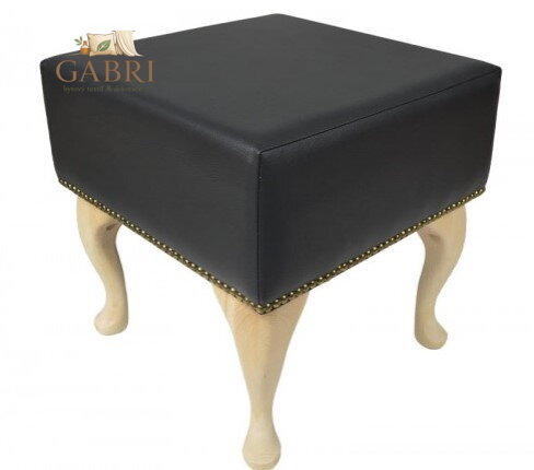 Taburet čtvercový Ludvík EKO kůže černá