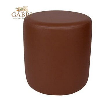Taburet válec EKO kůže hnědá - více barev na výběr