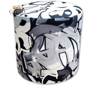  Taburet válec Graffiti