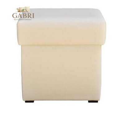 Taburet s úložným prostorem EKO kůže béžová - více barev na výběr