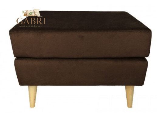 Taburet obdelník tkanina  Casablanka hnědá 658 - více barev