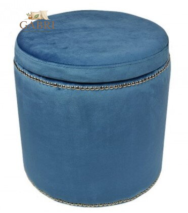 Taburet s úložným prostorem tkanina French Velvet modrá 2762 - více barev