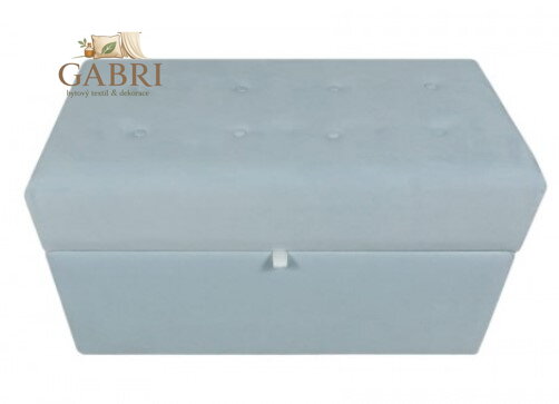 Taburet s úložným prostorem 75x40x42cm tkanina Casablanka jasně modrá 684 - více barev