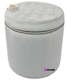 Taburet s úložným prostorem válec tkanina French Velvet šedá 2770 - více barev