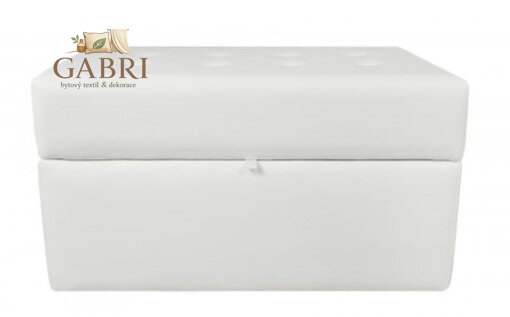 Taburet s úložným prostorem 75x40x42cm EKO kůže bílá - více barev na výběr