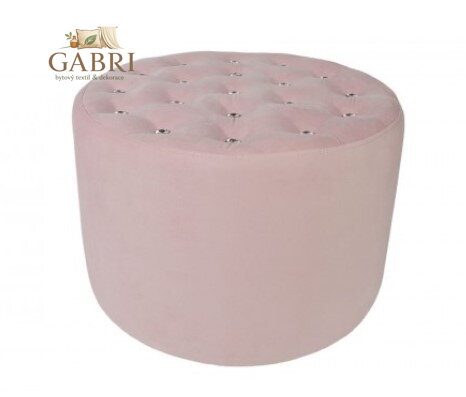  Taburet s kristali 60cm KARO tkanina Casablanka  pudrová  růžová 683 - více barev