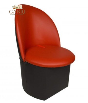  Taburet s opěradlem Krasnal EKO kůže červená + černá