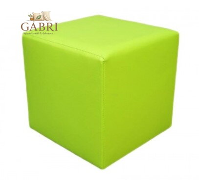 Taburet kostka EKO kůže limonka - více barev na výběr