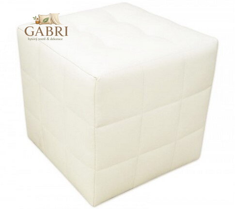  Taburet prošívaný EKO kůže bílá - více barev na výběr