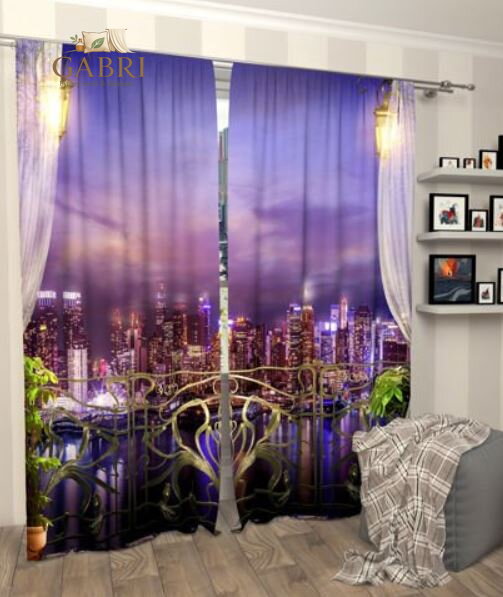 Exkluzivní zatemňovací závěsy Black out s potiskem 2x145x250cm - S71721