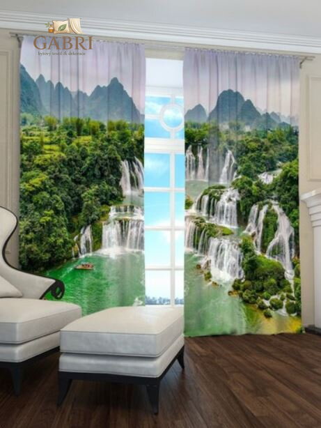 Exkluzivní zatemňovací závěsy Black out s potiskem 2x145x250cm - S 2022903