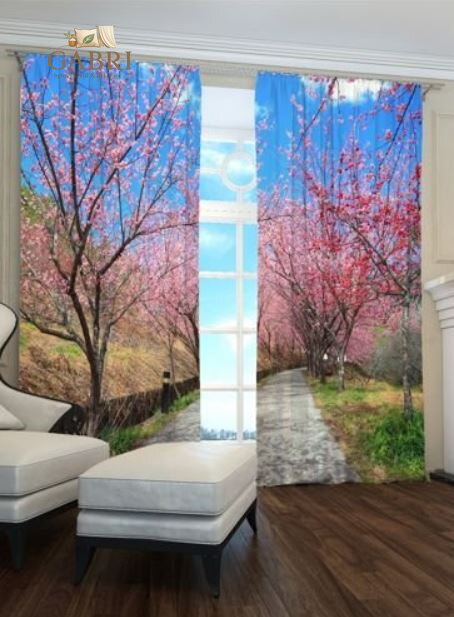 Exkluzivní zatemňovací závěsy Black out s potiskem 2x145x250cm - S2254