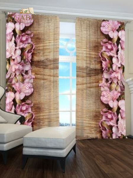 Exkluzivní zatemňovací závěsy Black out s potiskem 2x145x250cm - S30588