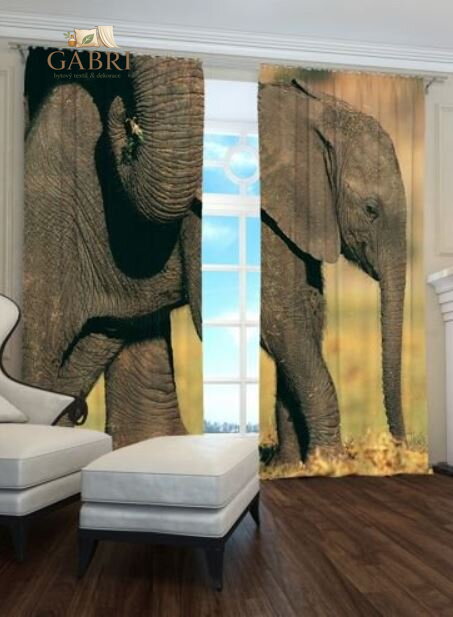 Exkluzivní zatemňovací závěsy Black out s potiskem 2x145x250cm -  S7156