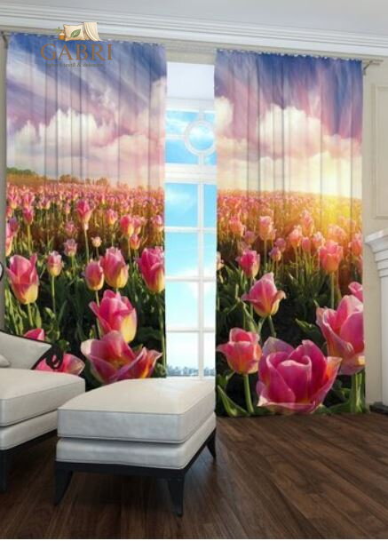 Exkluzivní zatemňovací závěsy Black out s potiskem 2x145x250cm - S71731