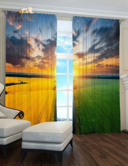 Exkluzivní zatemňovací závěsy Black out s potiskem 2x145x250cm - S71735