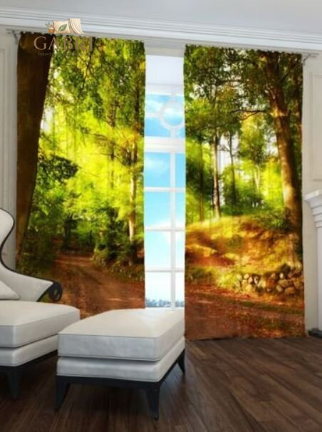 Exkluzivní zatemňovací závěsy Black out s potiskem 2x145x250cm - S7615