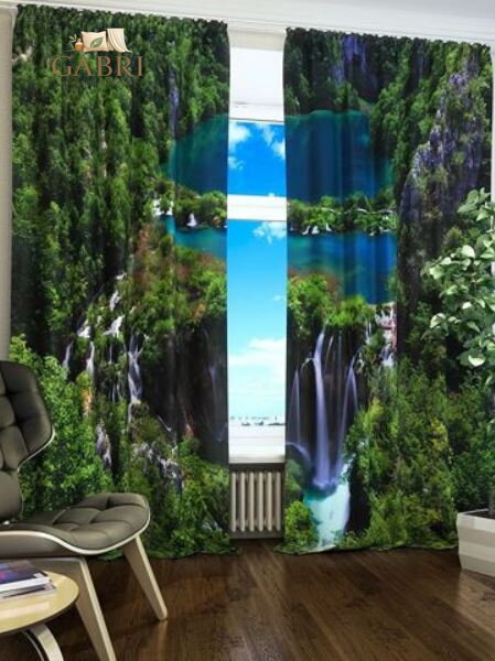 Exkluzivní zatemňovací závěsy Black out s potiskem 2x145x250cm - S7779b