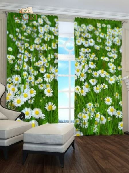 Exkluzivní zatemňovací závěsy Black out s potiskem 2x145x250cm - S8028