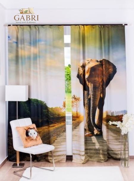 Exkluzivní zatemňovací závěsy Black out s potiskem 2x145x250cm - S8901