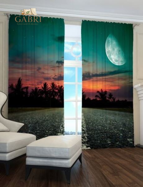 Exkluzivní zatemňovací závěsy Black out s potiskem 2x145x250cm - S20202