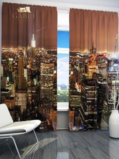 Exkluzivní zatemňovací závěsy Black out s potiskem 2x145x250cm - S2041