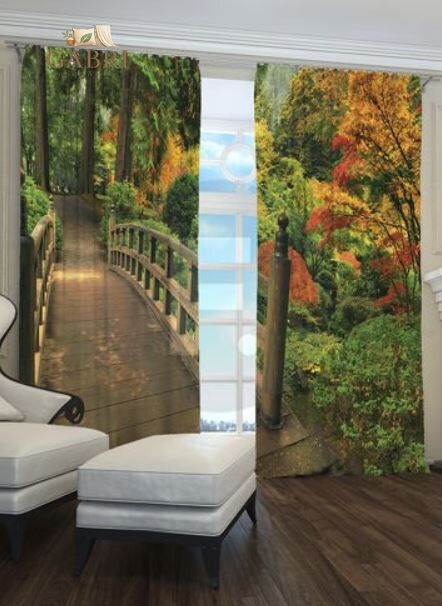 Exkluzivní zatemňovací závěsy Black out s potiskem 2x145x250cm - S9184sw