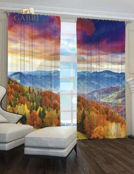 Exkluzivní zatemňovací závěsy Black out s potiskem 2x145x250cm - S9189sw