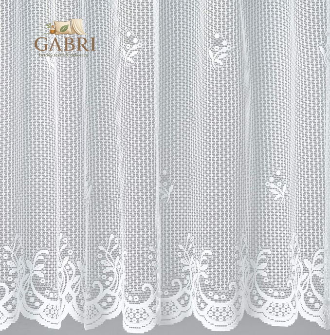 Žakárová záclona bílá v metráži se vzorem - A3425 ( více rozměrů )