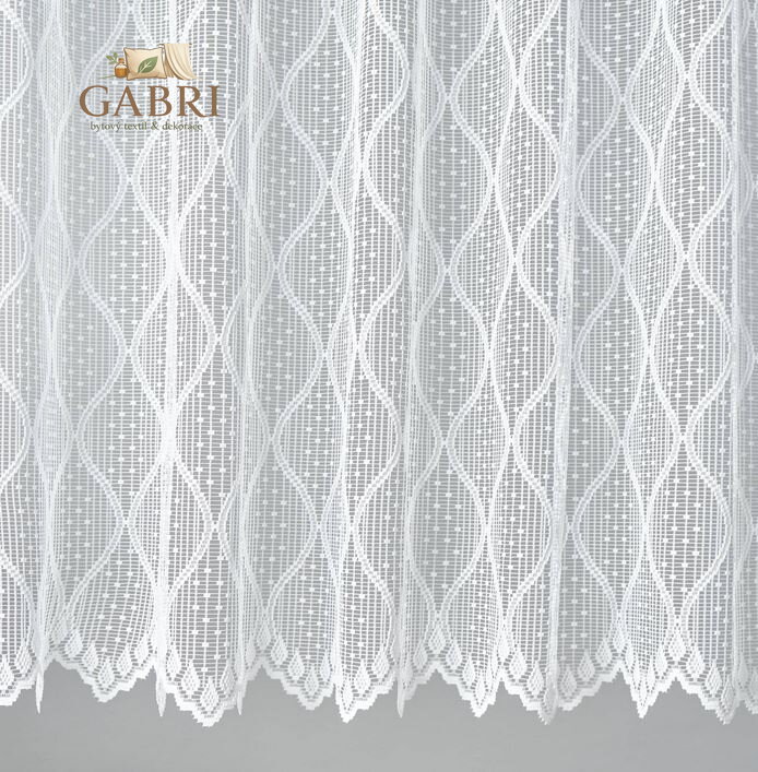 Žakárová záclona bílá v metráži se vzorem - A3851 ( více rozměrů )