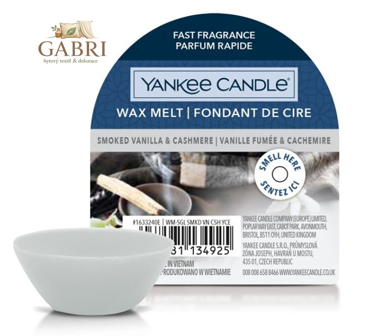 Yankee Candle vonný vosk do aromalampy - SMOKED VANILLA & CASHMERE ( 40838 )