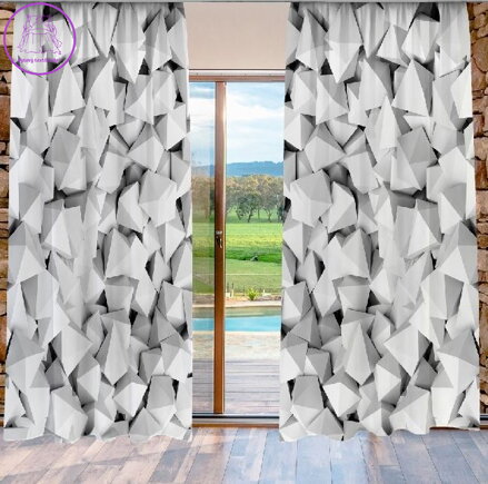 Závěsy dekorační tištěné 2x140x250cm - Octahedron