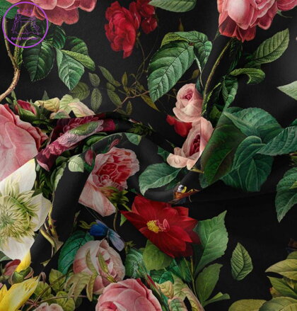 Metrážový závěs zatemňovací Blackout šíře 140cm Im-Flowers