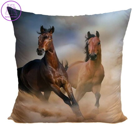 Fotopolštářek 40x40cm s efektem 3D - Koně