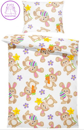 Povlečení z moderního materiálu Interlock fototisk 3D efekt - Veselí králíčci