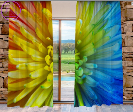 Závěsy dekorační tištěné 2x140x250cm - Duhový květ
