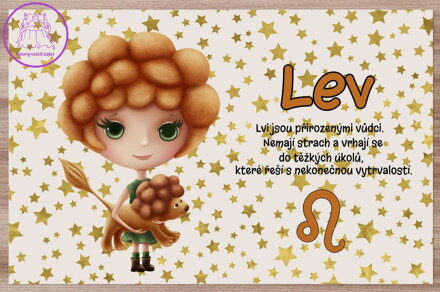  Prostírání na stůl dětské - Znamení pro děti Lev (23.7. - 22.8.) 