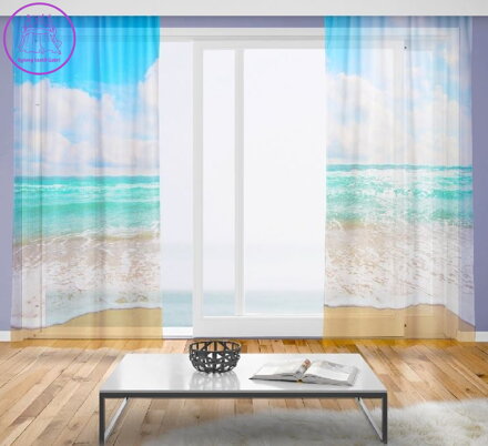 Záclony s 3D potiskem 2x150x250cm - Moře