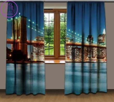 Závěsy dekorační tištěné 2x140x250cm - Most