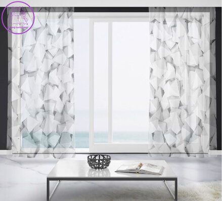 Záclony s 3D potiskem 2x150x250cm - Octahedron