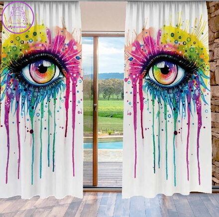Závěsy dekorační tištěné 2x140x250cm - Oko art