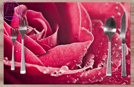  Prostírání na stůl - Orosená růže