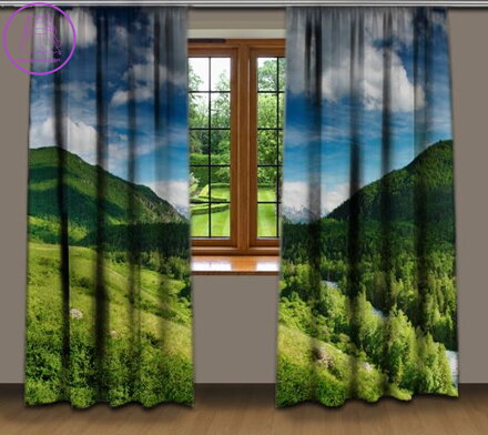 Zatemňovací závěsy tištěné black out 2x140x250cm - Příroda