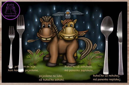  Prostírání na stůl dětské - Prší prší