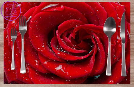 Prostírání na stůl - Červená růže