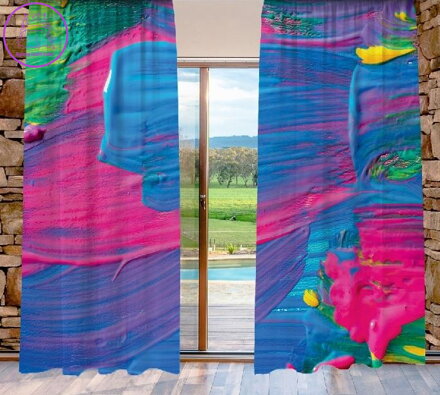 Závěsy dekorační tištěné 2x140x250cm - Tempery