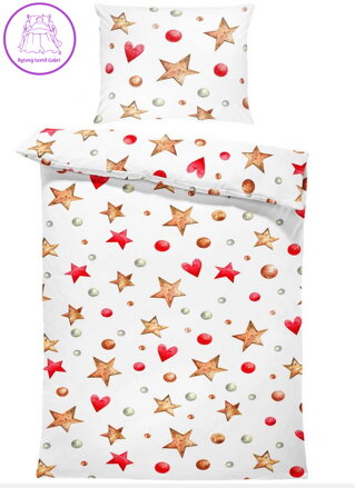  Povlečení z moderního materiálu Interlock fototisk 3D efekt - Vánoční hvězdy