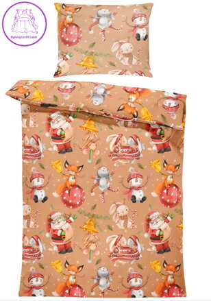 Povlečení z moderního materiálu Interlock fototisk 3D efekt - Vánoční zvířátka