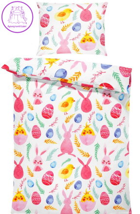 Povlečení z moderního materiálu Interlock fototisk 3D efekt - Velikonoce watercolor